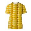 Футболка с принтом золотисто-желтой кукурузы 3D, модная уличная одежда для мужчин и женщин, повседневные футболки с круглым вырезом, летние свободные футболки Harajuku, топы
