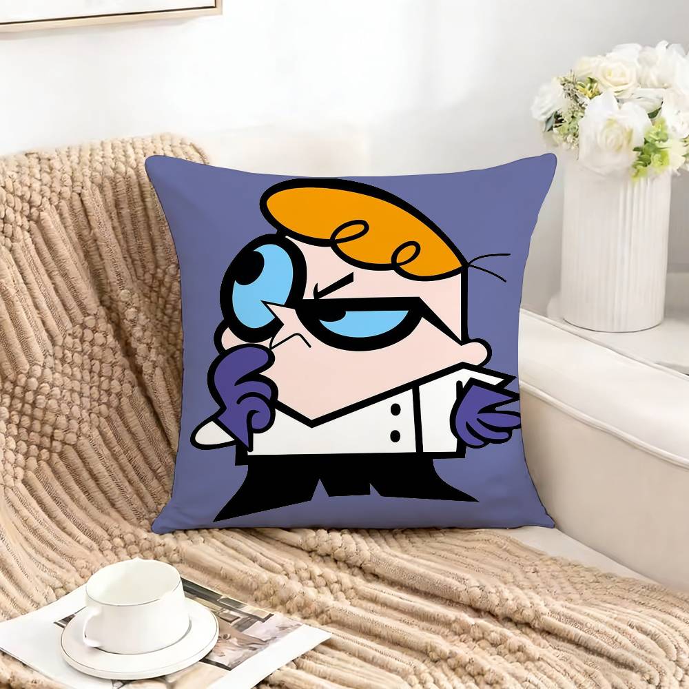 DDexters LLaboratoryDL Pillow Case Square DoubleSided Sofa Cushion Cover Bedroom Bedside Pillow