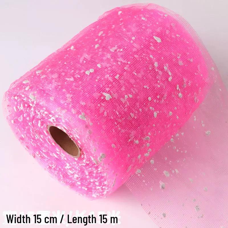 Пряжа в сетку «Снежный горошек» шириной 15 см для упаковки букетов роз и свадебного декора