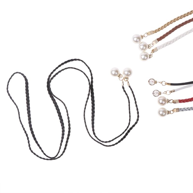 Ретро PU плетеный жемчужный пояс-цепочка на талию универсальный женский кожаный веревочный пояс на талию джинсы платья одежда аксессуары