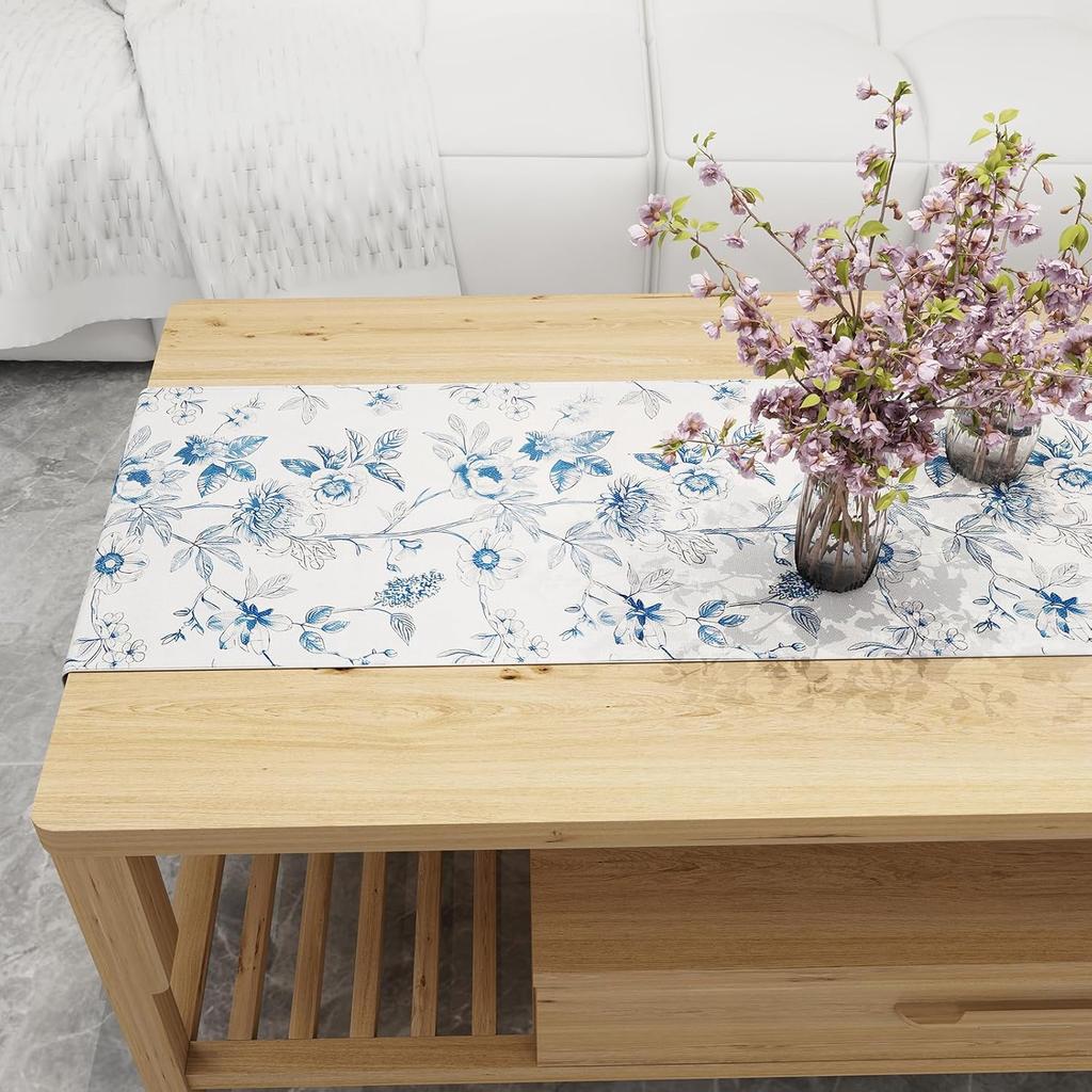 Монохромные Эскизы Цветы Льняная Скатерть-Дорожка Шарфы для Платьев Декор Кухня в Стиле Кантри Скатерть-Дорожка для Обеденного Стола Декор для Праздничной Вечеринки