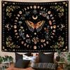 Moon Phase Tapestry Wall Hanging Butterfly Flower Boho Floral Plant Botanical Tapestries Window Vintage Carpets For Living Room