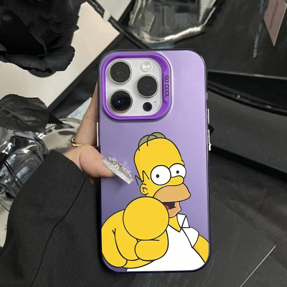 Чехол для телефона Anime T-The S-Simpsons-s для IPhone 16 17 15 14 12 13 Pro Max Белый цвет Ударопрочный чехол