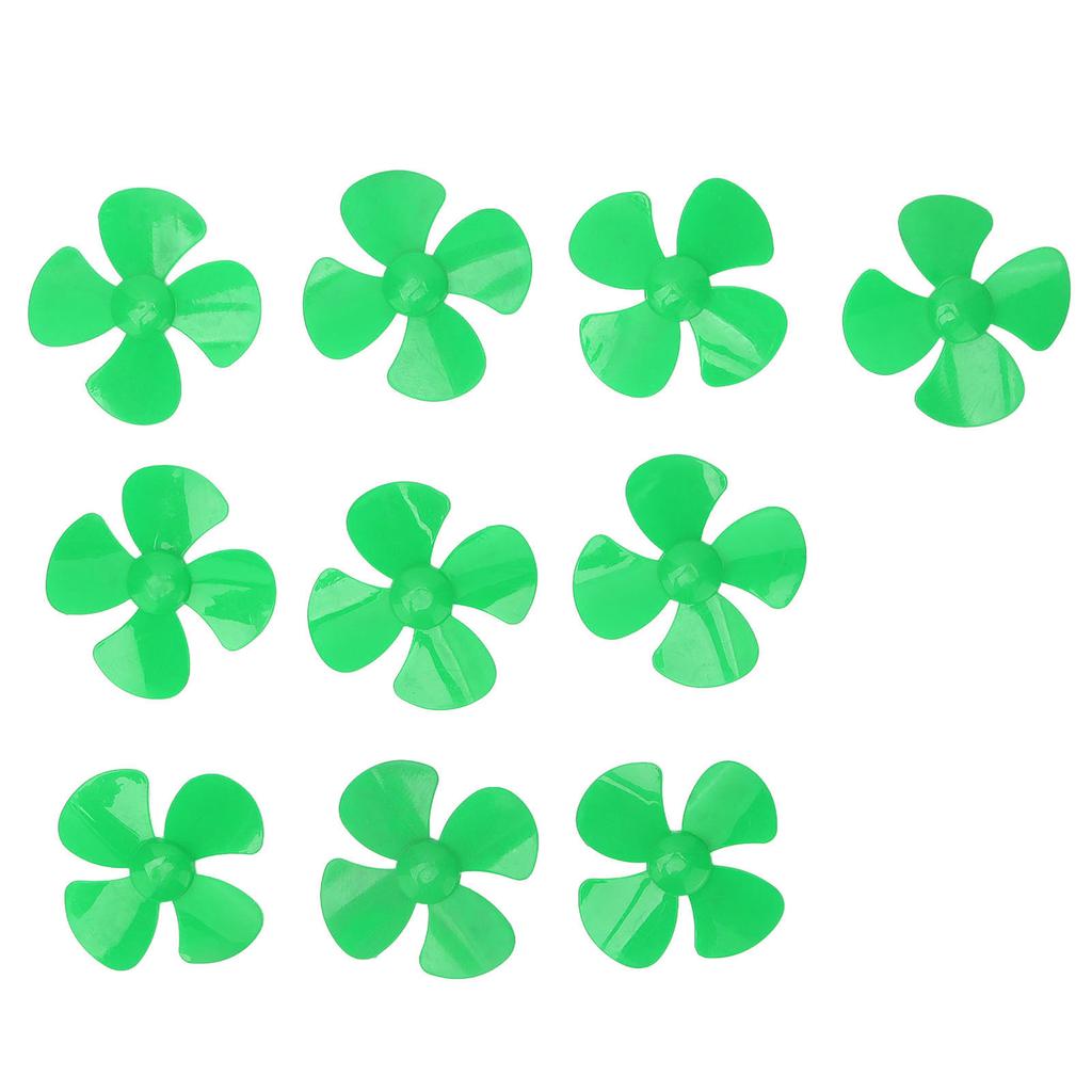 10Pcs 80mm 4 Blades Propeller Plastic DIY Rotating Toy Model Accessories with 2mm Hole XR?149Green