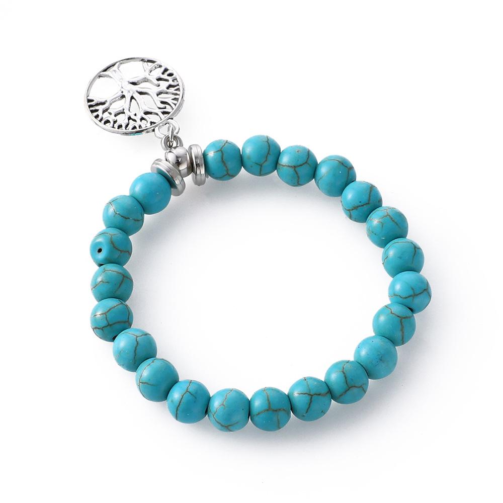 European and American New Vintage Bohemian Turquoise Tree of Life Hollow Pendant Bracelet