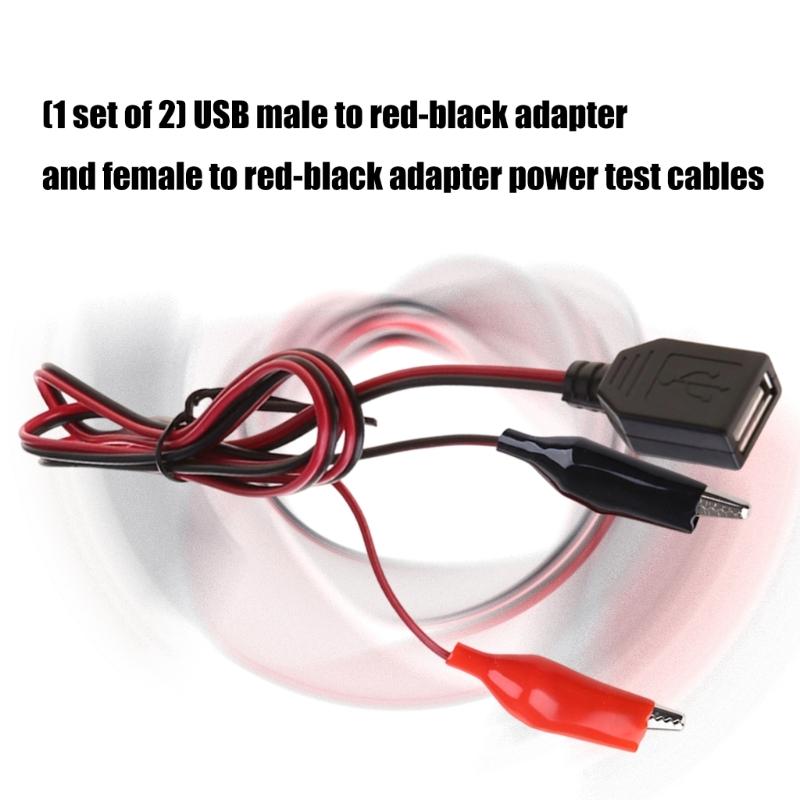 Медные USB-зажимы-крокодилы с тестовыми проводами и блоком питания 5 В, USB-зажимы-крокодилы для зарядки устройств и DIY-проектов
