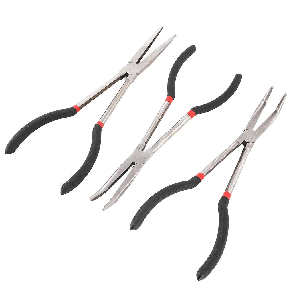 3 шт. Плоскогубцы с длинным носом 11 дюймов Стальные Удлиненные Прямые 45 градусов 90 градусов Плоскогубцы с длинным носом