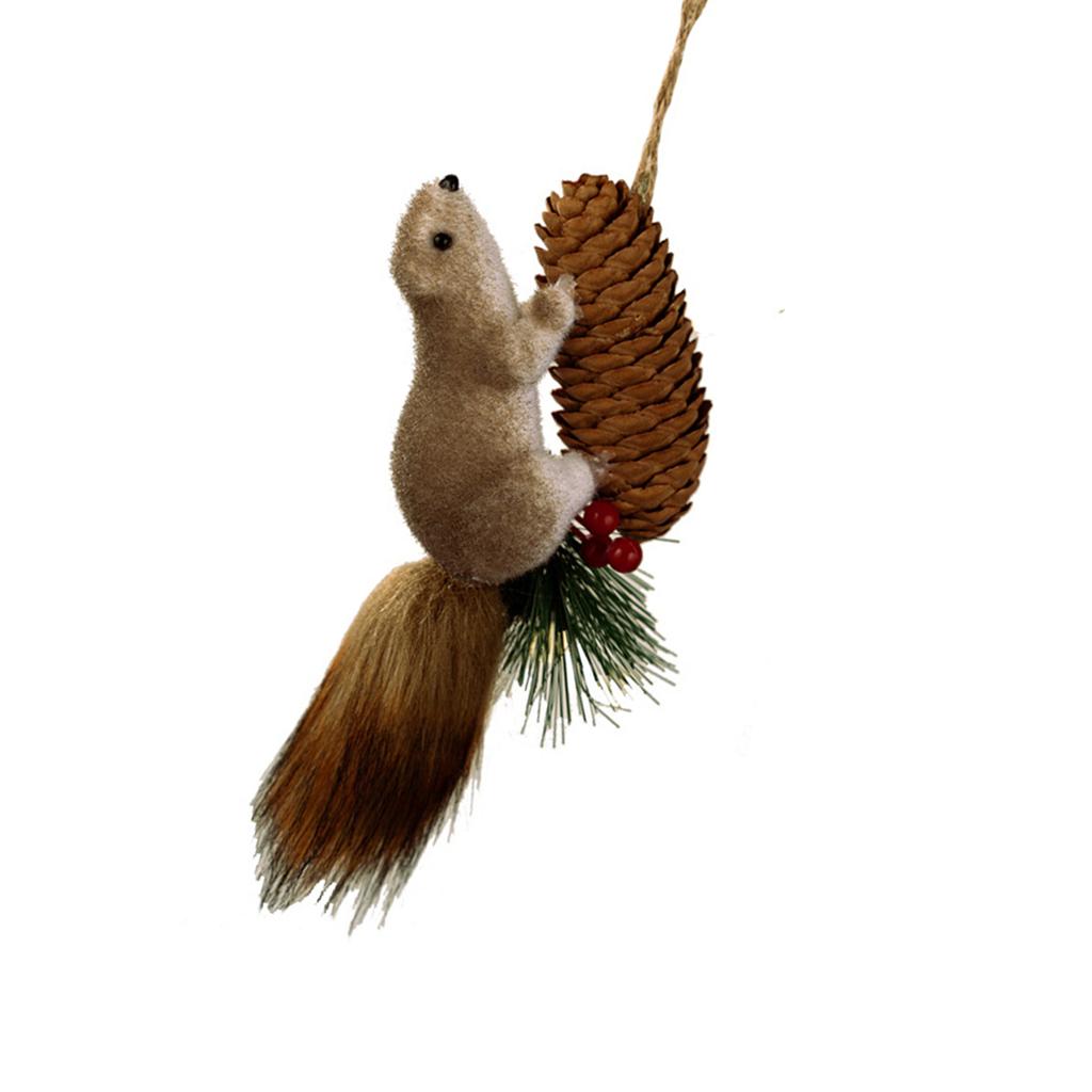 Artificial Squirrel Decoration Christmas Tree Hanging Ornament For Door Mantel Window Wedding Christmas Party Decoration