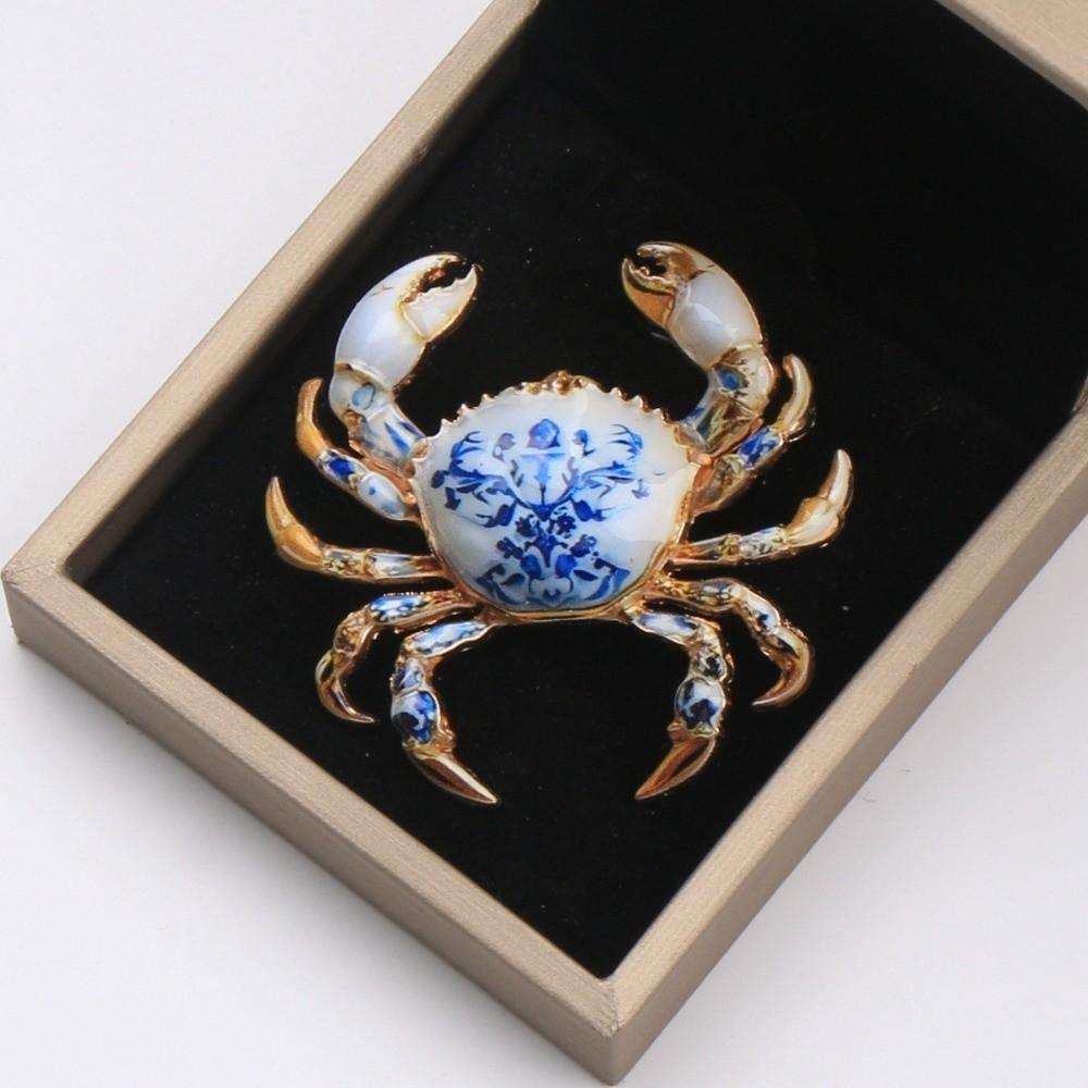 Metal Metal Pin 3D Relief Lapel Pin Gift Idea Crab Brooch Hats
