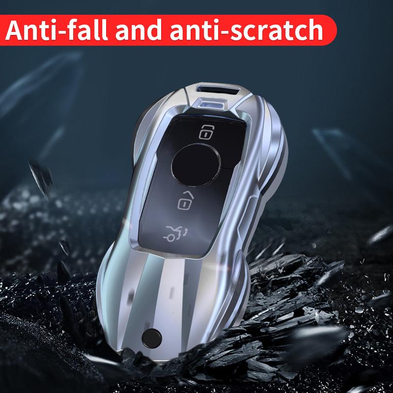 Применить к Mercedes-Benz Key Case Car Metal Protection Cover E300L C260L GLC A200 C200 GLA GLB GLS Modified Decorative Accessories