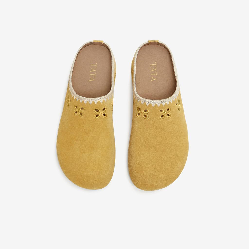 TATA/He She 2026 Spring Bloken Shoes Women Wearing Fashion Slippers Behind Empty Sandals