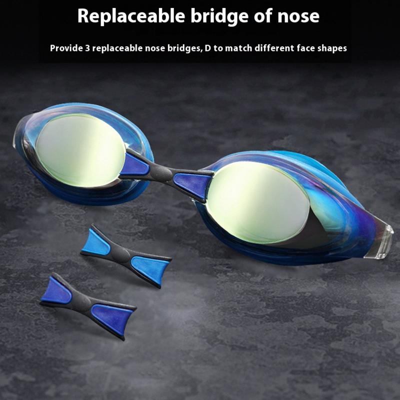 WAVE Professional Swimming Goggles Waterproof Anti-Fog Hd Large Frame Electroplating Speed Number Swimming Goggles