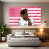 Постер-Гобелен Певец J-Juice WRLD Розовый Американский Флаг Гобелен Изголовье Кровати Эстетичный Декор Комнаты Ткань для Фона Баннер для Фанатов