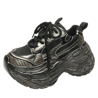 Модные 8,5 см удобные массивные кроссовки повседневные уличные нескользящие вулканизированные туфли женские кроссовки на высокой платформе со шнуровкой спортивная обувь для женщин