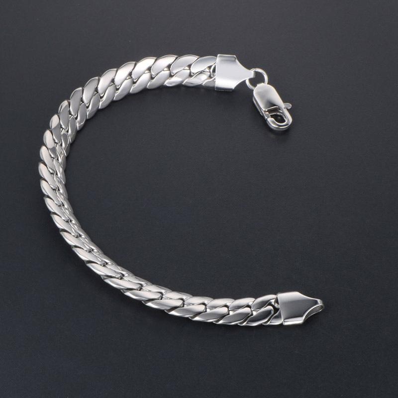 European and American Men's Fashion Bracelet Simple Stainless Steel Ultra-popular Bracelet