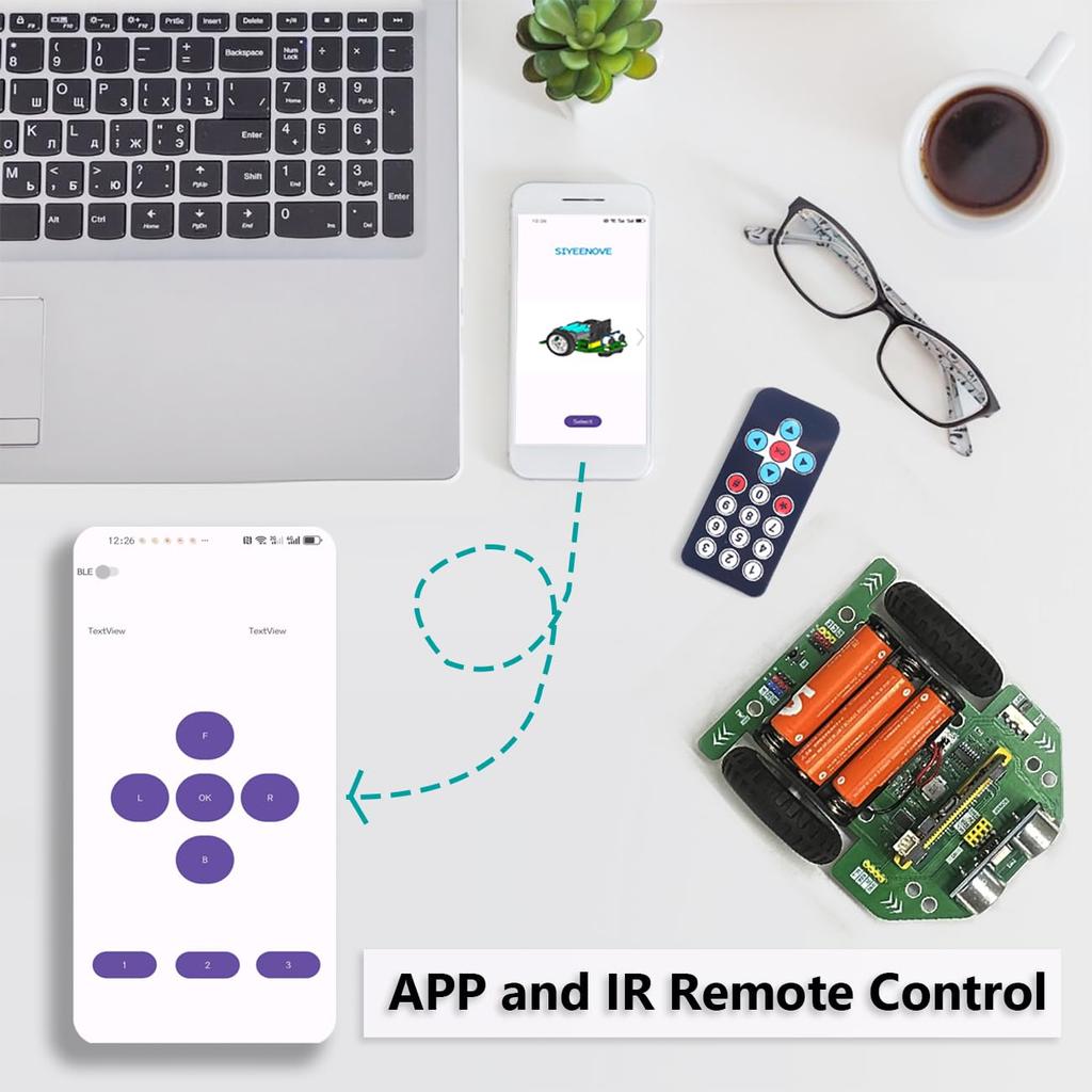 SIYEENOVE Умная машина-робот для Microbit V2 Набор для начинающих для умного кодирования, робот-машина, для студентов, начинающих, обучение программированию, STEM-образование с пультом дистанционного управления