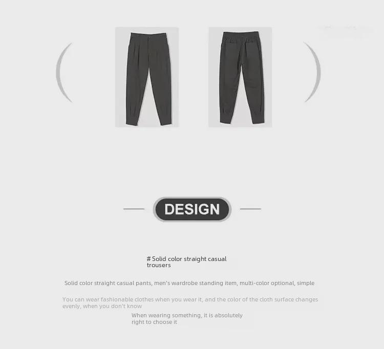 Мужские осенние повседневные брюки-шаровары с манжетами, однотонные, универсальные, модные брюки с 9-точечной молнией.