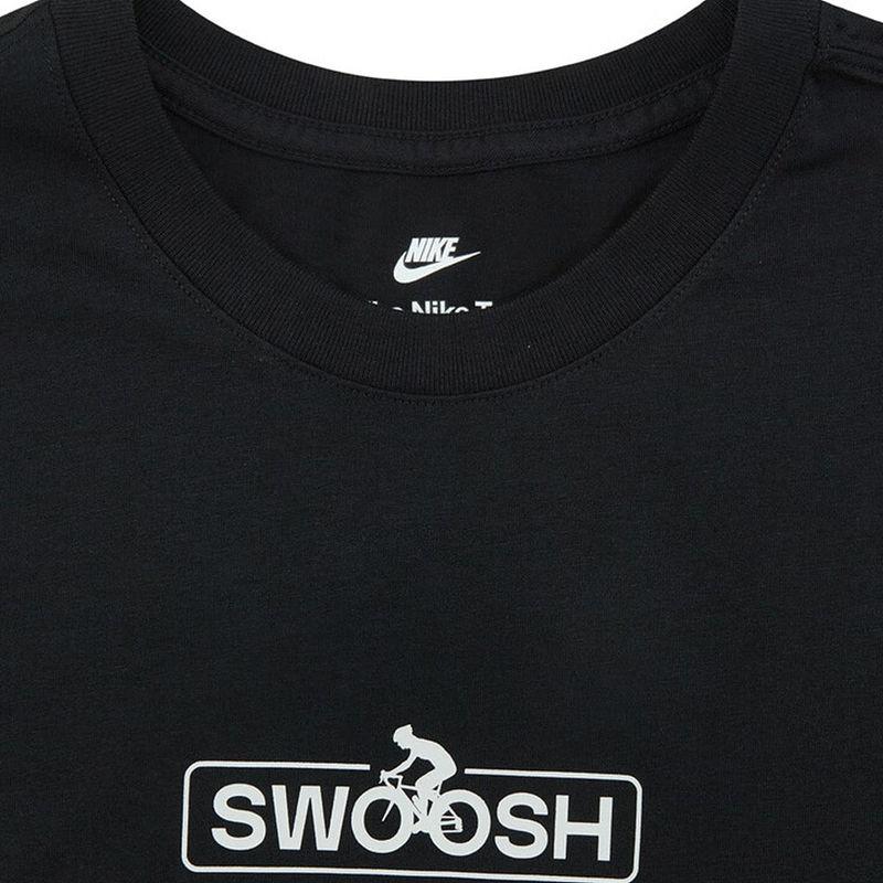Nike Футболка с круглым вырезом и коротким рукавом с логотипом Swoosh, удобная, мужская, топы, черная HJ0731010