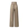Summer Cotton Linen Wide Leg Pants Women Loose Palazzo Pant Pocket Elastic Waist Button Casual Pants
