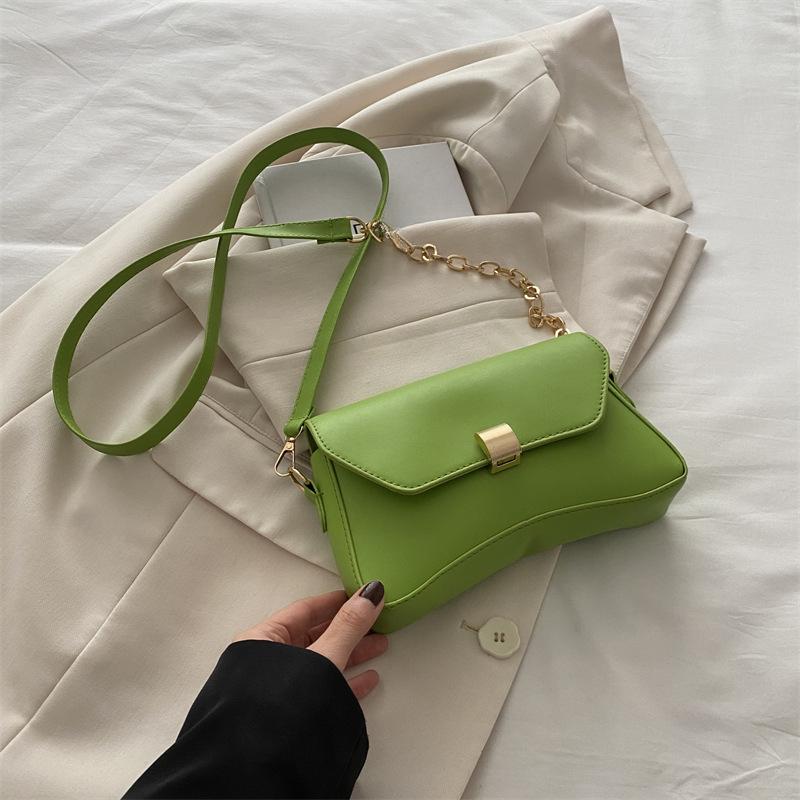 Однотонная женская сумка, новый стиль, популярная текстура, простой дизайн, модная маленькая сумка в стиле аромата, сумка через плечо под мышкой