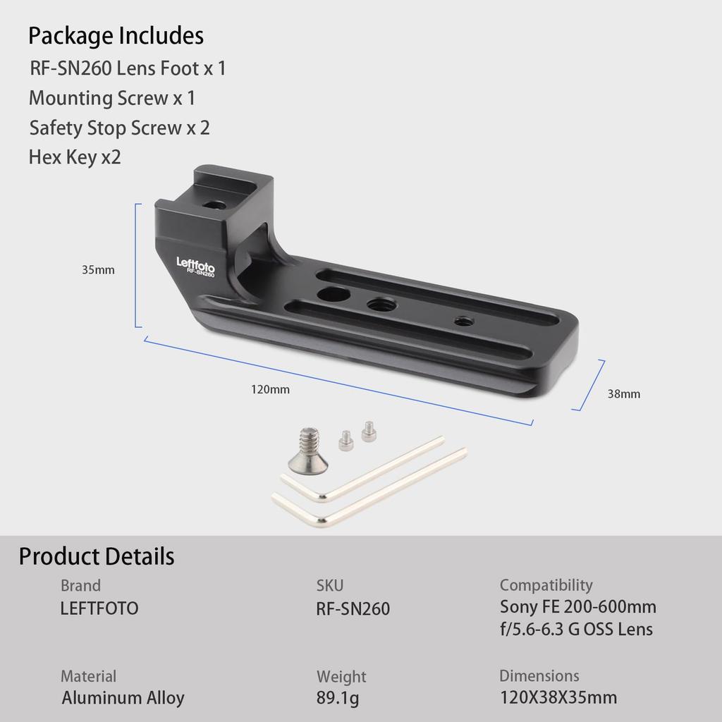 Кольцевое крепление для штатива Leftfoto для сменного объектива Sony FE mm G OSS Arca Swiss 200-600 f/5.6-6.3 - Style.
