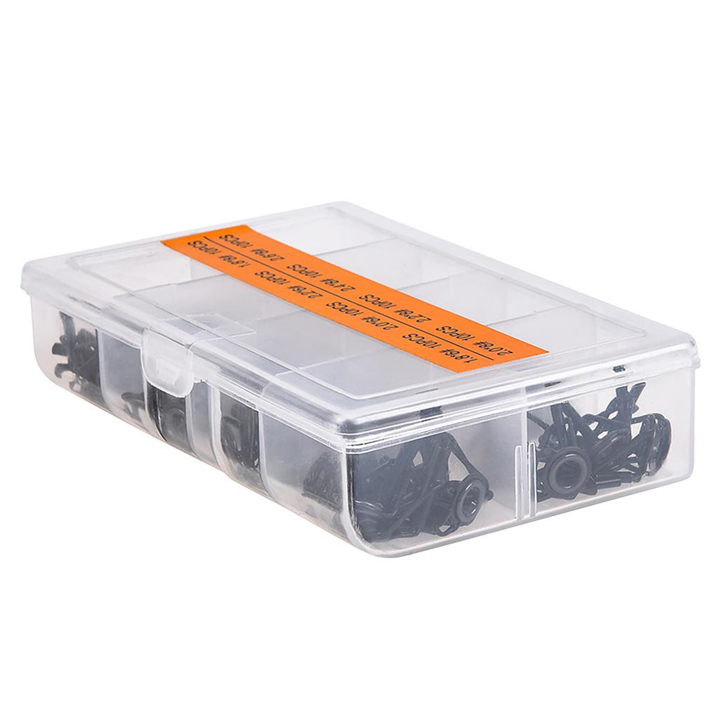 Коробка 80 шт. 8 размеров Набор для ремонта наконечника направляющего кольца телескопического удилища Сделай сам Кольца для глаз Направляющая удилища Рыболовные снасти