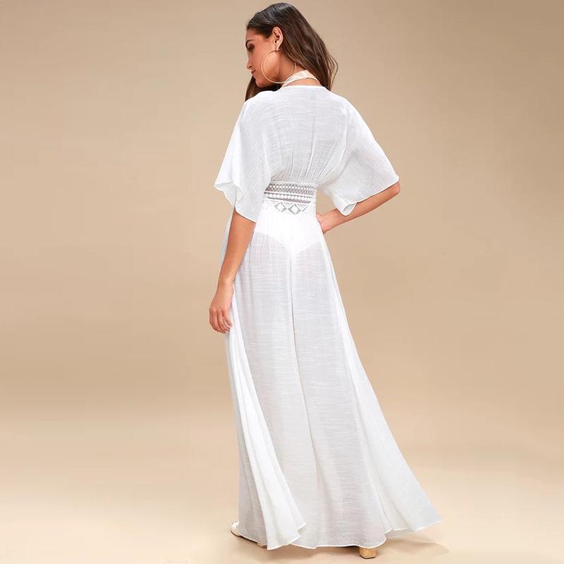 Современный европейский/американский кружевной пляжный кардиган - женская свободная солнцезащитная куртка-бикини