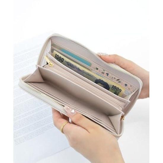 Alto Rose Greige Long Wallet Coin Purse Bill Compartment Card Holder Large Capacity Storage L-Zip Fastener Quilted Cute Rosia