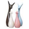 NEW Home Décor Lucky Deer Family Matte Finish Ceramic Figures- (Set of 4, Sky, Brown, Pink, Off-White)
