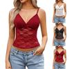 Ladies Summer Lace Sexy Hot Girl V-neck Lace See-through Slim Bottom Camisole