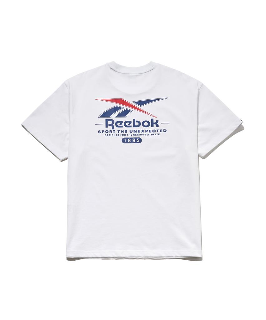 Reebok Большая Векторная Футболка со Слоганом - Белая