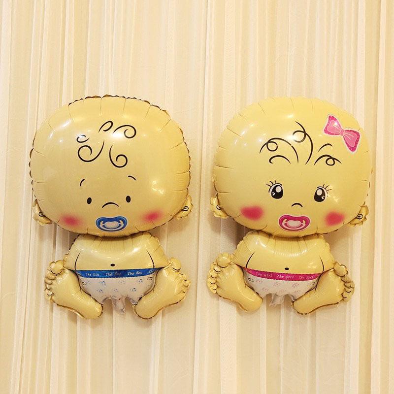 Дети Розовый Синий Новый День Рождения Воздушные шары Детские украшения Вечеринка Baby Shower милый Фольга мультфильм Мальчик Соска Девочка Аксессуары