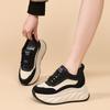 Autumn and Winter Soft Leather Forrest Gump Shoes for Women Casual Heightened Thick-soled Dad Shoes