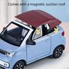 Масштаб 1/24 WuLing MINI EV, имитация украшения автомобиля, литой грузовик из сплава, статическое электричество может открыть дверь, игрушечный автомобиль, подарок для взрослых для любителей коллекции