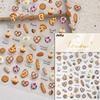 Cartoon Cute Bear Pudding Pretzel Bread Croissant Cookies Shiny 3D Self Adhesive Nail Art Stickers Bakery Lovely Manicure Decals