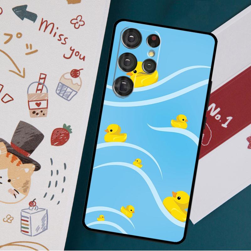 Чехол Kwaii Yellow Utka для Samsung Galaxy S23 S21 S22 Ultra Plus S20 FE Note 20 Note 10 S8 S9 S10 Plus
