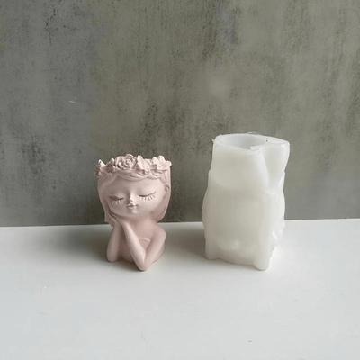 Девушка принцесса цветочный горшок силиконовая форма DIY суккулент горшок растение гипсоцементная форма ваза форма для автомобиля ароматерапия украшения