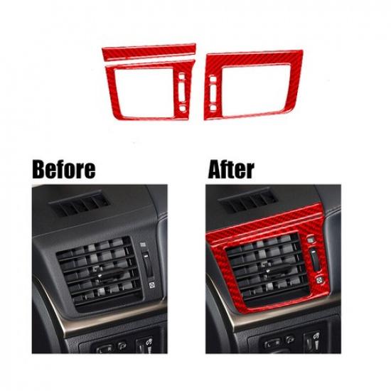 Red Carbon Car Interior Side Air Vent Trim Sticker For Lexus CT200h 2011-2017