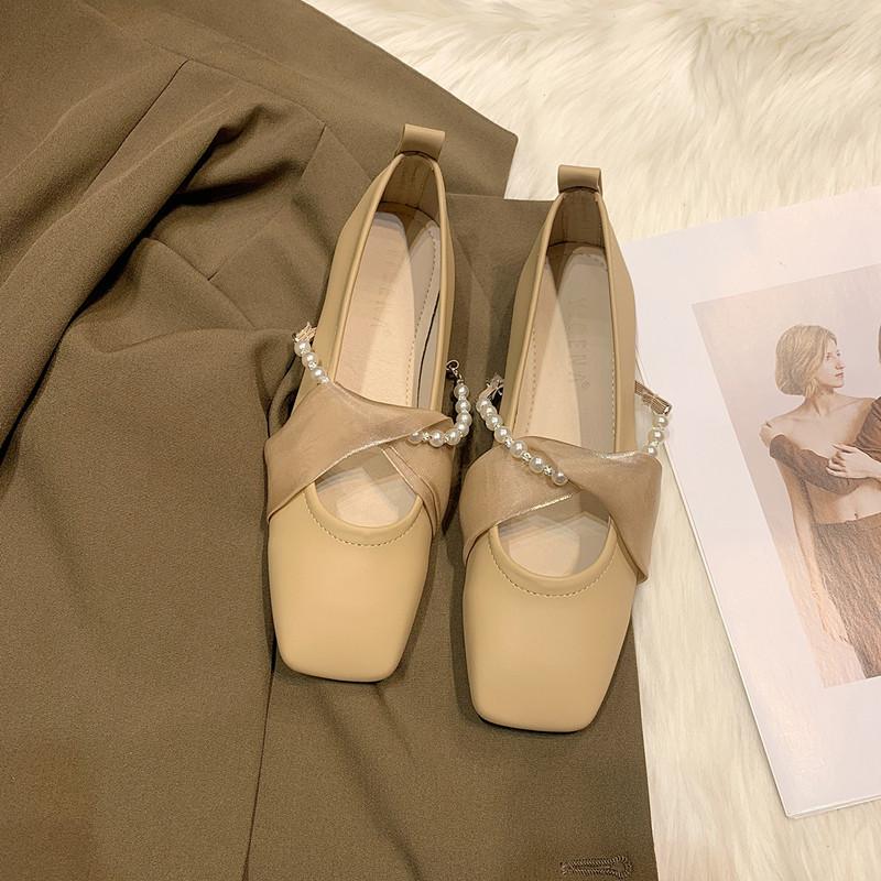 Spring and Summer Footwear Plus Size Low-heeled Soft-soled Single-toe Comfortable Flat-bottomed Women's Shoes