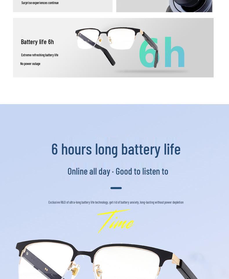 Smart Touch AI Bluetooth Glasses with Metal Frame and Thin Legs for Calls and Music.