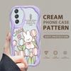 Cute Cartoon Pattern Cream Texture Casing Wavy Edge Soft Silicone Cover Phone Case for Samsung