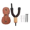 Violin Wall Mount with Bow Hook Wooden Viola Hanger Stand Sturdy Music Instrument Display Holder