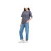 Uniqlo X Pop Mart Мультяшный Аниме Принт Футболка с Круглым Вырезом Унисекс Топы Темно-Серый 449367-08