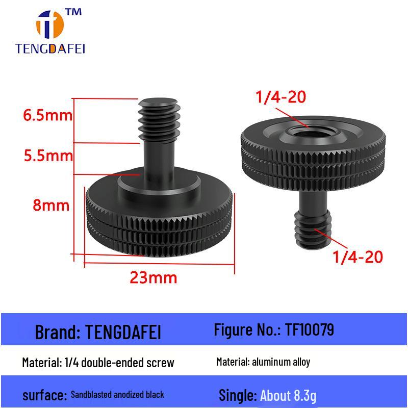 Reversible 1/4" Male To 3/8" Female Adapter for Camera Tripod Ball Head with M4-M8 Conversion Screws