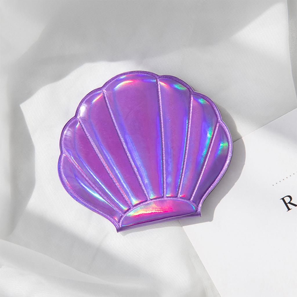 Rainbow Color Mini Mirrors Mermaid Shell- shape travel Portable Double Sided Makeup Mirror For Girls Women Beauty tools