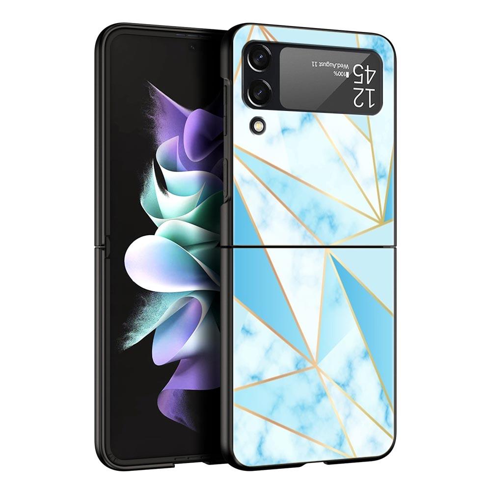 Роскошный подарочный чехол для телефона Samsung Galaxy Z Flip 4 Fold Black Hard Shell для Samsung Z Flip 3 5G Cover Couqe Cute Marble Fashion
