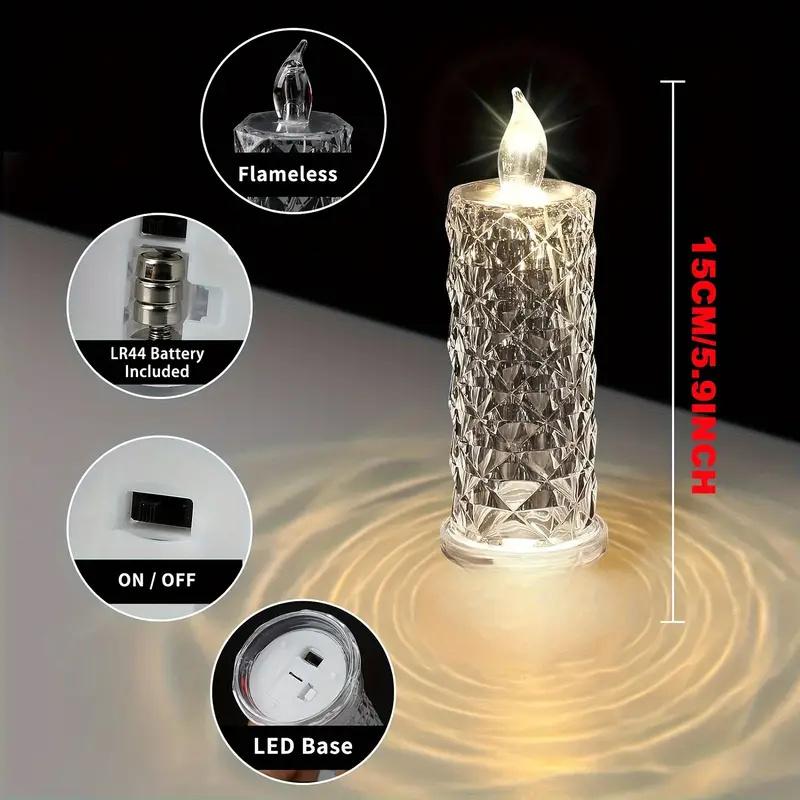 2pcs LED Flameless Candles Night Lights Romantic Lamp Family Gatherings Candlelit Dinners Wedding Birthday Bedroom Holiday Decor