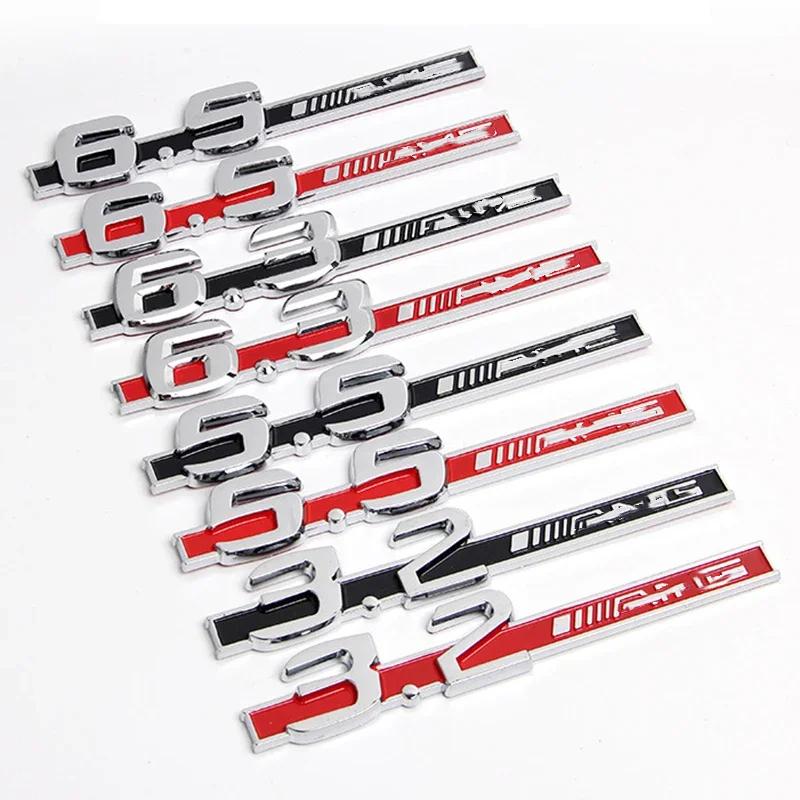 3d ABS Chrome Black Logo 3.2 5.5 6.5 6.3 A/m-g Emblem Sticker Car Fender Side Badge Accessories