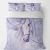 Moonbeam Horse Design Duvet Cover Set W Pillowcases, Chinese Botanical Floral Nature Quilt Cover, Single Double Full Queen King
