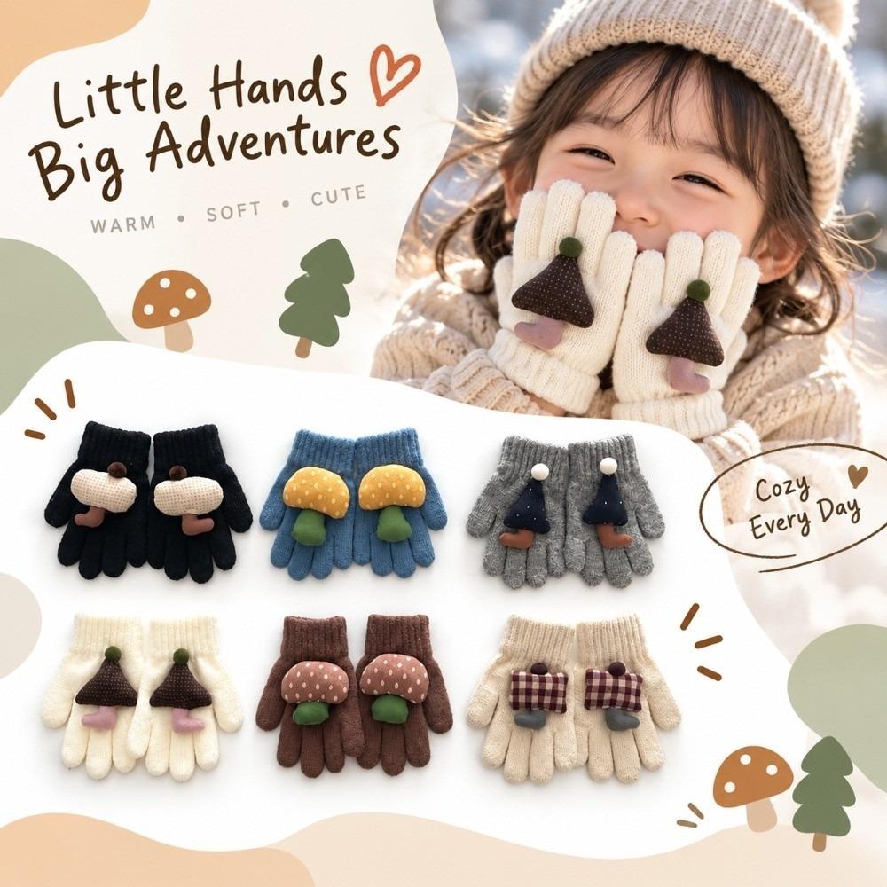 1 Pair Cute Winter Gloves Breathable Toddler Gloves New Warm Gloves  Outdoor Play